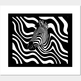 Abstract zebra portrait Posters and Art